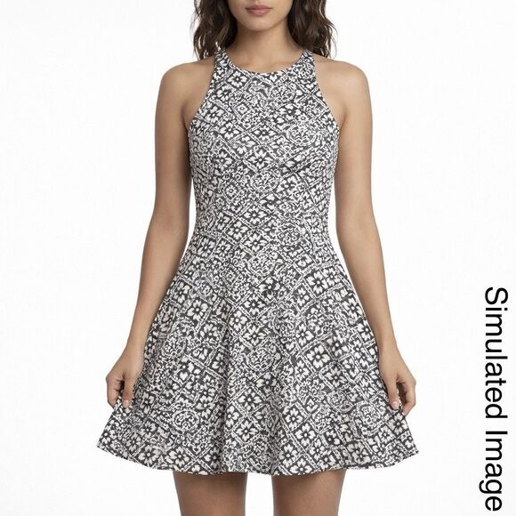 Abercrombie & Fitch Dresses & Skirts - Abercrombie & Fitch Dress Womens Small Black White Skater Fit Flare